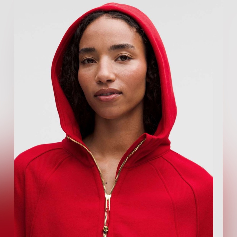 NWT LULULEMON SCUBA HOODIE FULL ZIP DARK RED GOLD ZIPPER SIZE XS / S - Picture 5 of 11